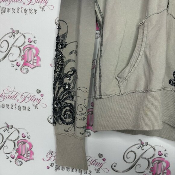 Guess sweater embroidered beads rhinestone jewels tattoo style ombré vintage - Picture 3 of 14